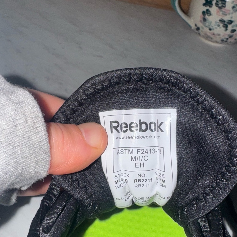 Steel Toe Reebok Men's Black and Gray Steel Toe Sneakers - Picture 3 of 4
